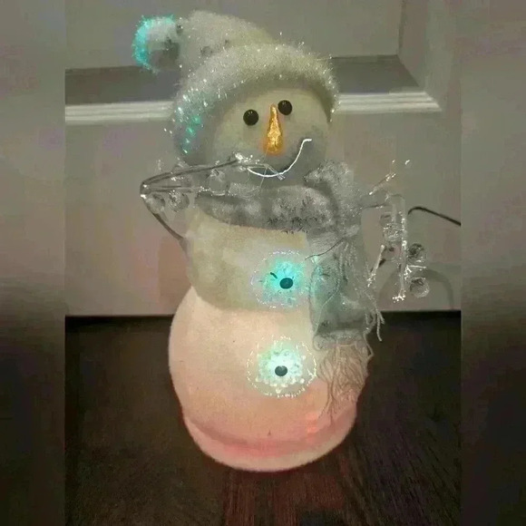 Vintage fiber optic 12" snowman changes colour - Picture 5 of 8